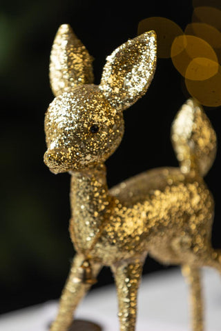 Image of the finish for the Set Of 2 Gold Glitter Deer Figures