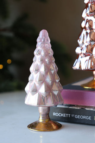 Image of the medium tree for the Set Of 3 Rose Pink Christmas Trees Decoration