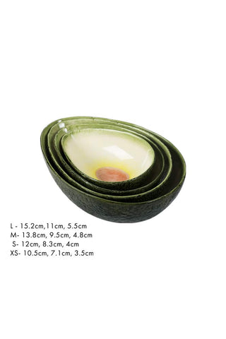 Dimension image of the Set Of 4 Avocado Nesting Bowls