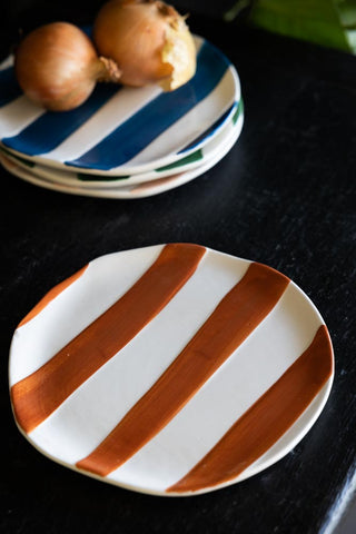 Image of the Set Of 4 Colourful Stripe Side Plates