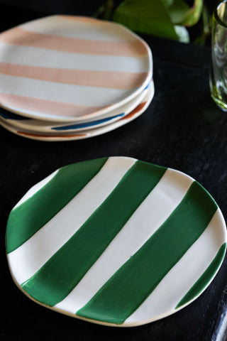 Image of the finish for the Set Of 4 Colourful Stripe Side Plates