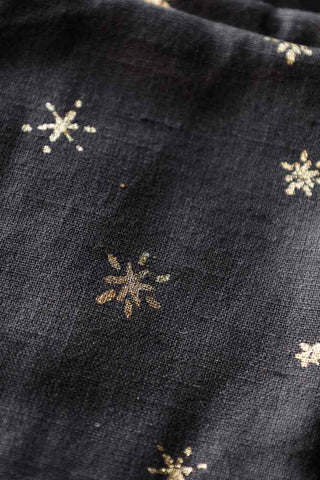Image of the material for the Set Of 4 Dark Grey Napkins With Gold Stars