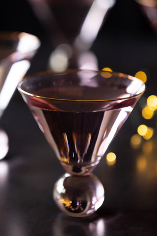 Image of the colour of the Set Of 4 Gold Rim Rose Tinted Martini Glasses