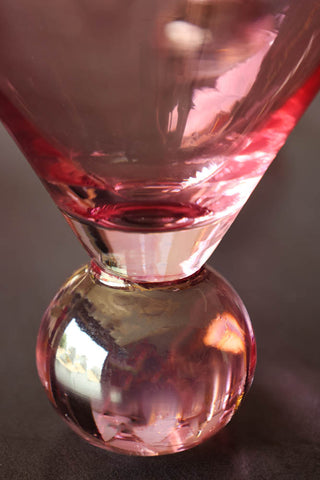 Image of the base of the Set Of 4 Gold Rim Rose Tinted Martini Glasses