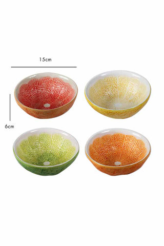 Dimension image of the Set Of 4 Grapefruit Bowls