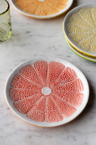 Set Of 4 Grapefruit Plates