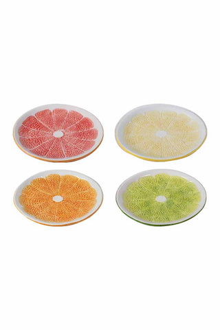 Image of the Set Of 4 Grapefruit Plates on a white background