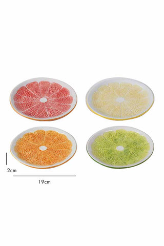 Dimension image of the Set Of 4 Grapefruit Plates