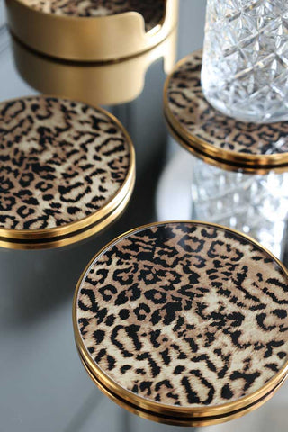 Image of the pattern on the Set Of 4 Leopard Print Coasters