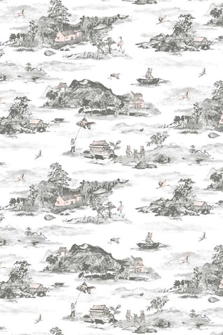 Sian Zeng Mountains Grey & Pink Wallpaper