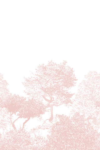 Close-up image of the Sian Zeng Ltd Pink Trees Wallpaper Panel