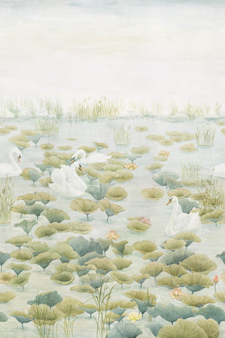 Sian Zeng Swan Lake Green Mural Wallpaper