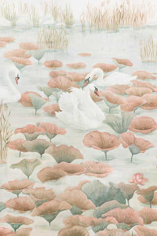 Image of the Sian Zeng Ltd Swan Lake Terracotta Mural Wallpaper