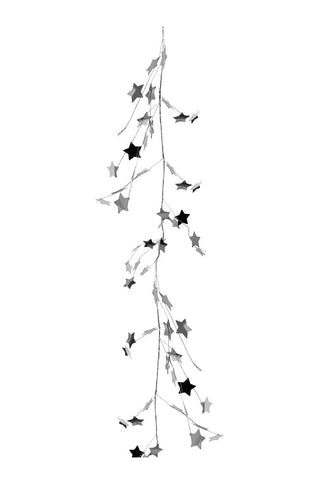Image of the Silver Foil Star Christmas Garland on a white background