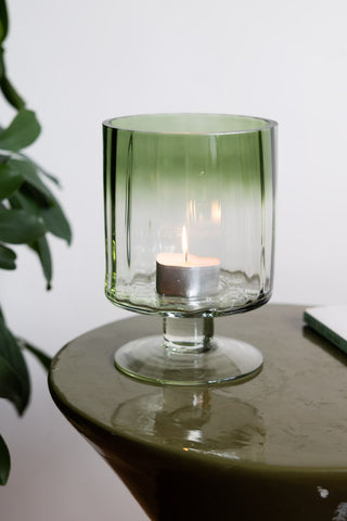 Image of the Small Green Hurricane Candle Holder
