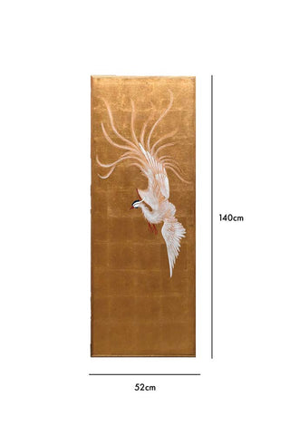 Dimension image of the Spectacular Gold Bird Wall Art