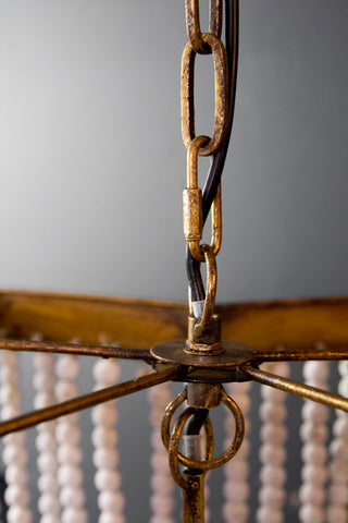 Close-up image of the flex & chain on the Star Shaped Beaded Statement Chandelier Light