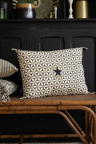Image of the Monochrome Star Cotton Cushion