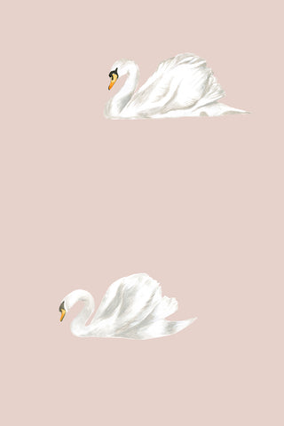 Close-up image of the Stil Haven Baby Swan Wallpaper