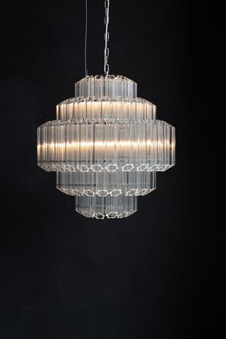Image of the Stunning Art Deco Crystal Chandelier