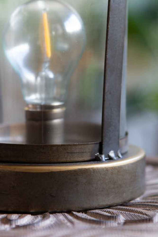 Close-up image of the base of the Traditional Lantern Battery Operated Table Lamp