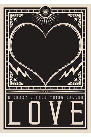 Cut out image of the Framed Crazy Little Thing Called Love Art Print hanging on the wall