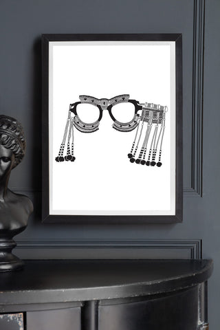 Image of the Unframed Xhosa Beaded Sunglasses Art Print in a frame