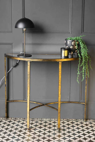 Lifestyle image of the Venetian Mirrored Console Table