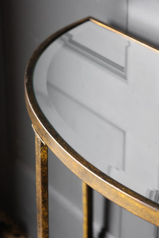 Close-up image of the Venetian Mirrored Console Table