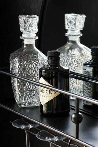 Image of the Wall-Mounted Black Metal Bar Shelf With Mirror