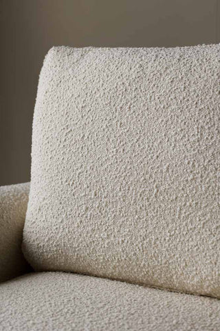 Image of the boucle for the Ivory Boucle Fabric Curved Arm Armchair