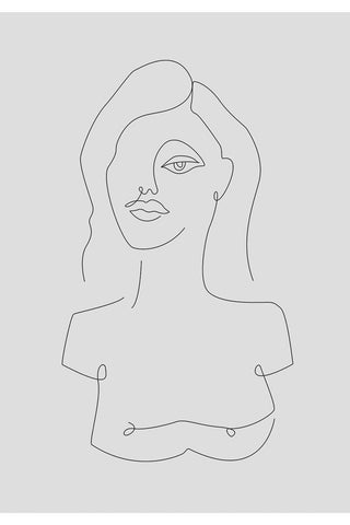 Cut out image of the White Self Portrait Art Print hanging on a white background