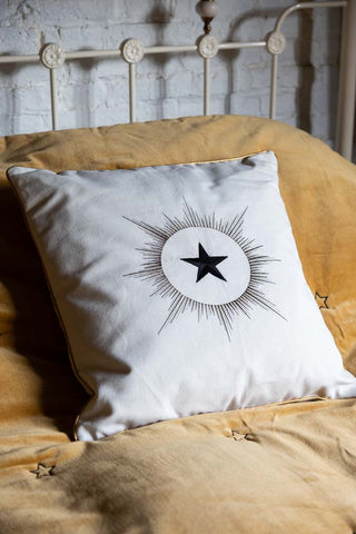 Image of the finish for the White Star Embroidered Cushion