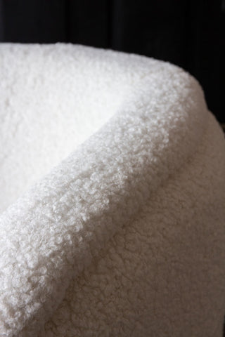 Close-up image of the finish on the top of the White Teddy Armchair With Gold Legs