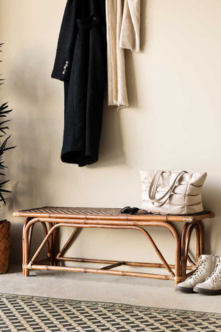 Lifestyle image of the Wicker Hallway Bench