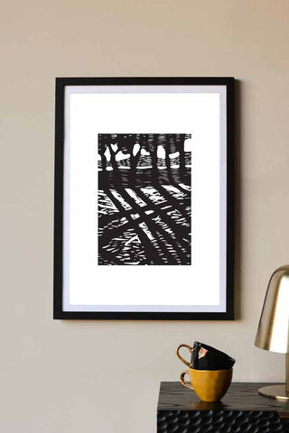 Image of the Woodland Lino Art Print - Framed