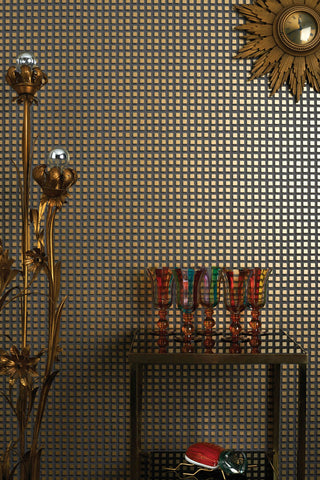 lifestyle image of cole & son geometric II - mosaic wallpaper - 4 colours available