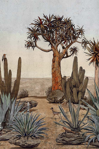 Close-up detail image of the Desert Landscape Wallpaper Mural - Meiji Maca 