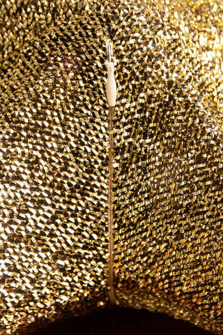 Close-up image of the invisible zip on the Gold Glitter Star