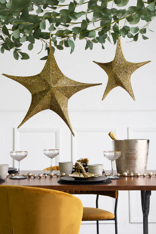 Image of the small and large Gold Glitter Stars