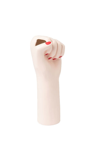cutout Image of the white Girl Power Vase on a white background