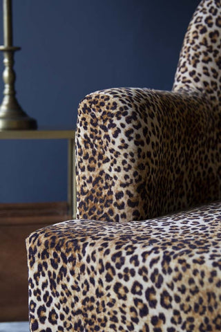 Close-up image of the Rockett St George Leopard Love Leopard Print Armchair
