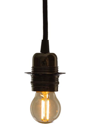 cutout image of e27 5w small led bulb lit up on white background