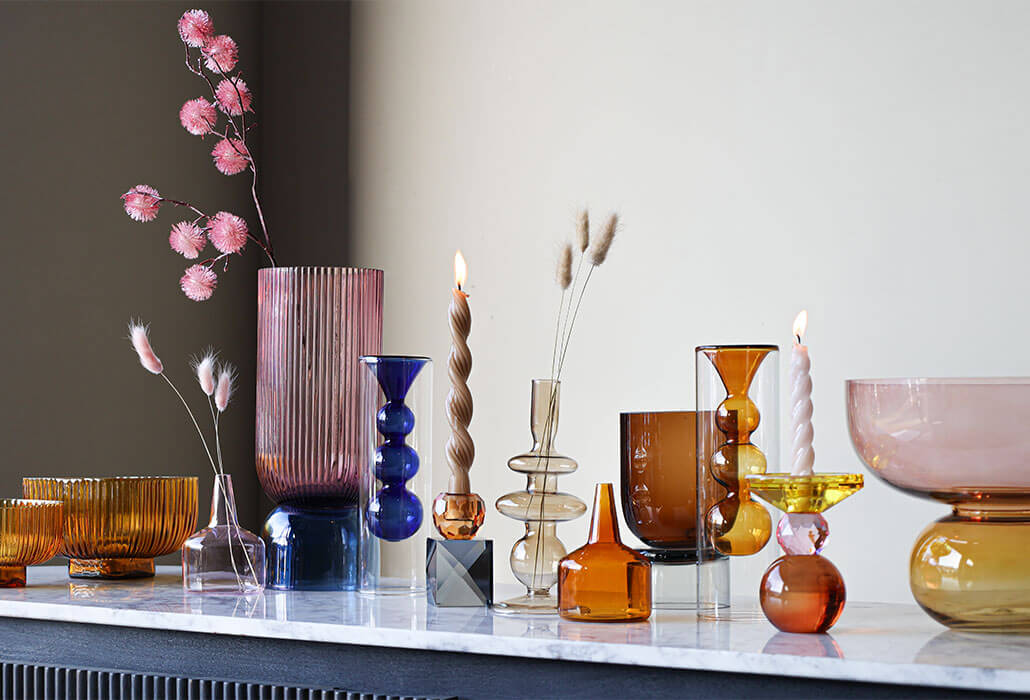 colourful glassware collection