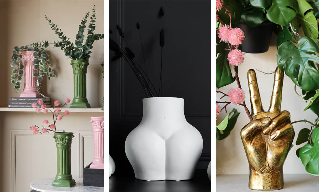 image of quirky vases for flowers