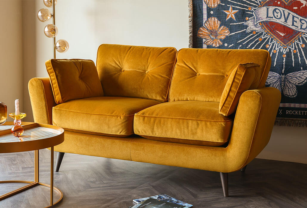 Stunning Sustainable Velvet Small 2-Seater Sofa