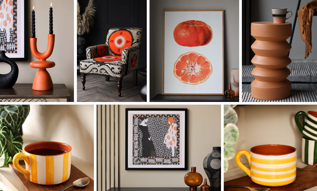 images of tangerine and bright orange homeward for colour trend theme