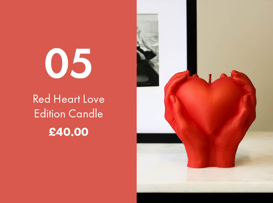 image of red love heart shaped candle for wedding gift ideas